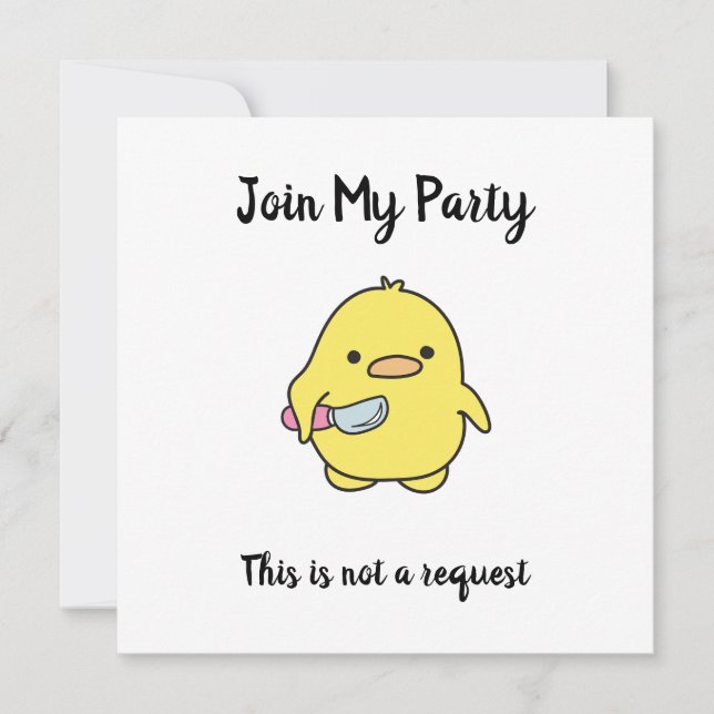 Funny Angry Duck Party Invitation (Front)