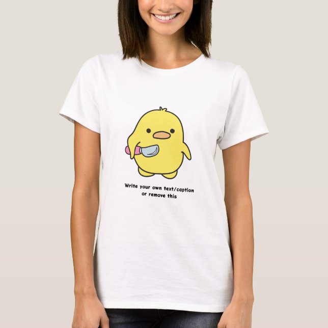Funny Angry Duck Write Your Own Text T-Shirt (Front)