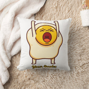 Funny Angry Egg Cartoon Cushion