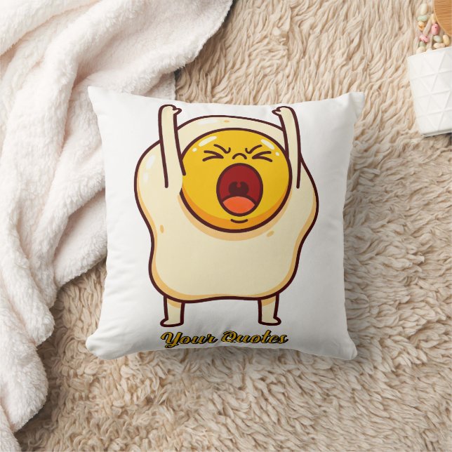 Funny Angry Egg Cartoon Cushion (Blanket)