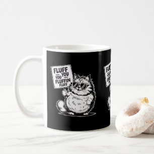Funny Angry Fluffy Cat Pets Owners Cat Moms & Dads Coffee Mug