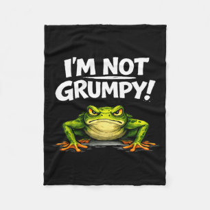 Funny Angry Frog Grumpy Meme for Men Women Boy Kid Fleece Blanket