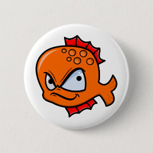 Funny Angry Goldfish 6 Cm Round Badge