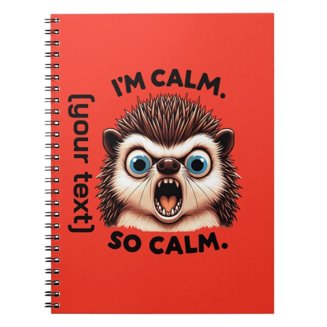 Funny Angry Hedgehog Customizable Notebook (Front)