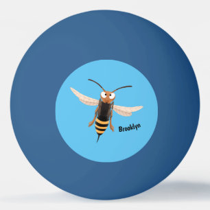 Funny angry hornet wasp cartoon illustration ping pong ball
