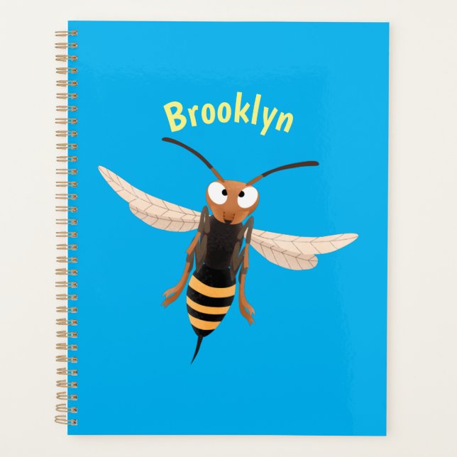 Funny angry hornet wasp cartoon illustration  planner (Front)