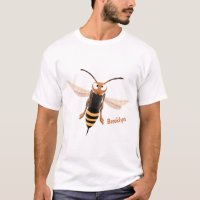 Funny angry hornet wasp cartoon illustration