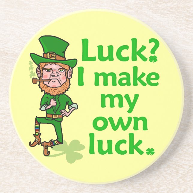 Funny Angry Lucky Irish Leprechaun Coaster (Front)