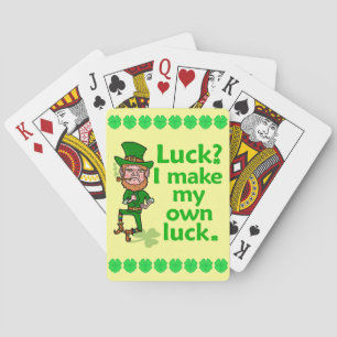 Funny Angry Lucky Irish Leprechaun Playing Cards