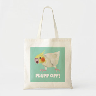 Funny Angry Lutino Cockatiel Fluff Off Pet Parrot Tote Bag