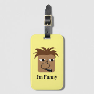 Funny Angry Man Face Funny Cartoon Luggage Tag