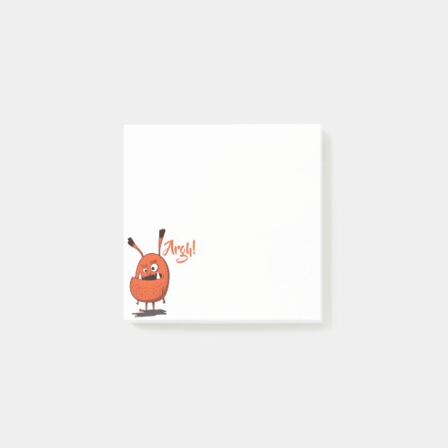 Funny Angry Monster / Personalised Post-it Notes (Front)