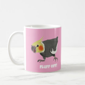 Funny Angry Normal Grey Cockatiel Fluff Off Coffee Mug