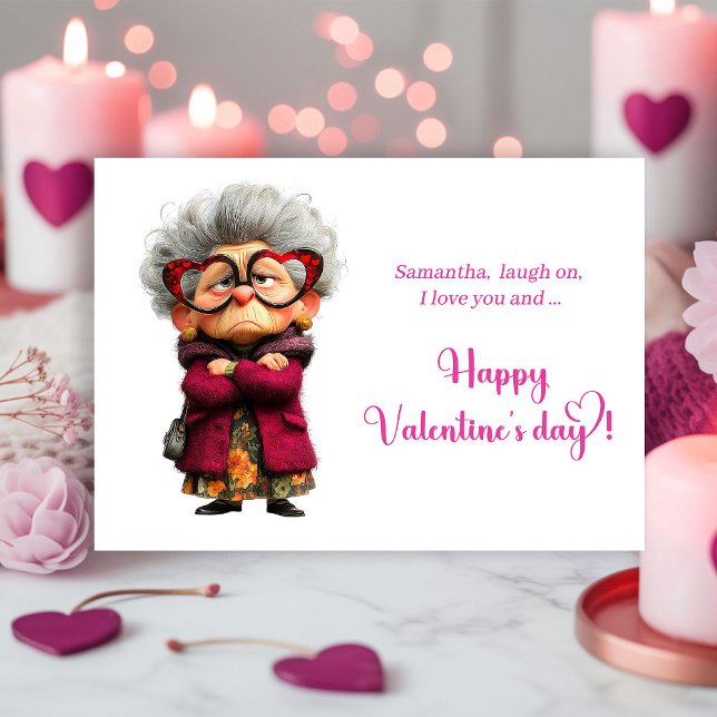 Funny Angry Old Lady Valentine Card Quirky (Funny Angry Old Lady Valentine Card Quirky)