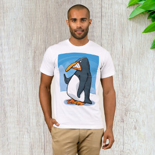 Funny Angry Penguin Cartoon Cool Waving  T-Shirt
