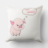 Funny Angry Pig Now Whaaat Meme Throw Pillow