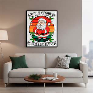 Funny Angry Santa Christmas Holiday Wall Art Décor