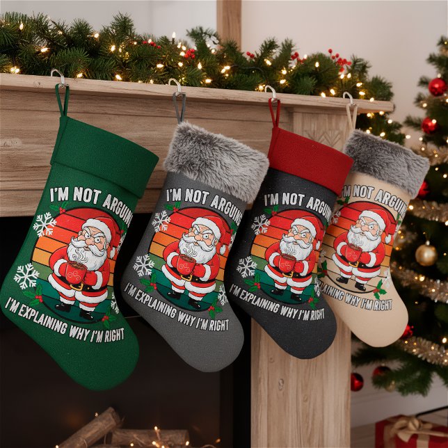 Funny Angry Santa Custom Name Holiday Décor Small Christmas Stocking (Creator Uploaded)