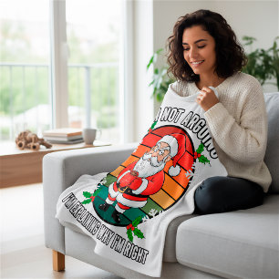 Funny Angry Santa Humor Sarcastic Christmas Gift Fleece Blanket