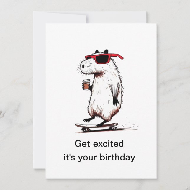 funny animal birthday greeting holiday card (Front)