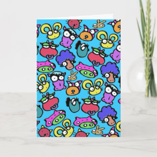 Funny animal cartoon birthday kids card