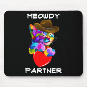 Funny Animal Cat Meowdy Partner Western Line Dance Mouse Pad