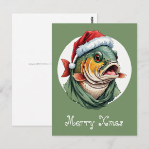 Funny Animal Christmas Favourites - Carp 1 Postcard