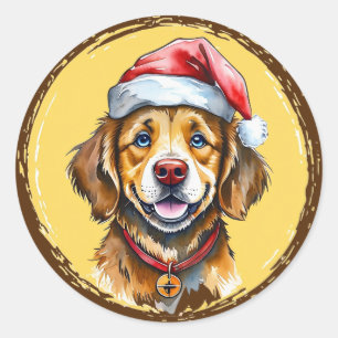 Funny Animal Christmas Favourites - Dog 1 Classic Round Sticker