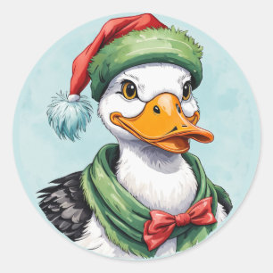 Funny Animal Christmas Favourites - Duck 2 Classic Round Sticker