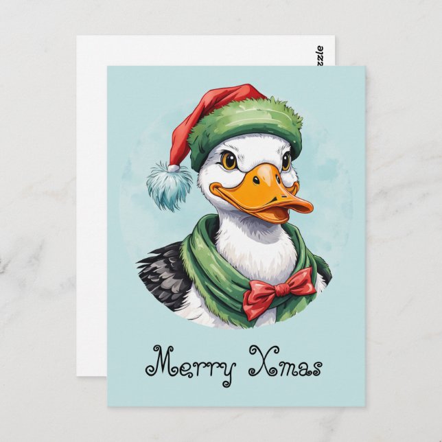 Funny Animal Christmas Favourites - Duck 2 Postcard (Front/Back)