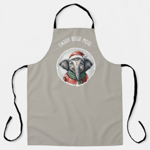 Funny Animal Christmas Favourites - Elephant 2 Apron