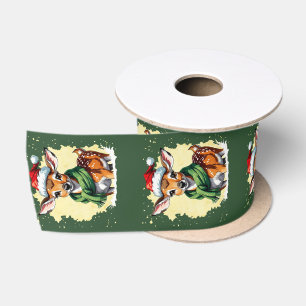 Funny Animal Christmas Favourites - Fawn 1 Satin Ribbon