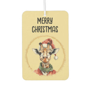 Funny Animal Christmas Favourites - Giraffe 1 Car Air Freshener