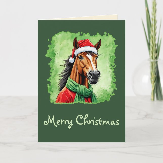 Funny Animal Christmas Favourites - Horse 6 Card (Front)