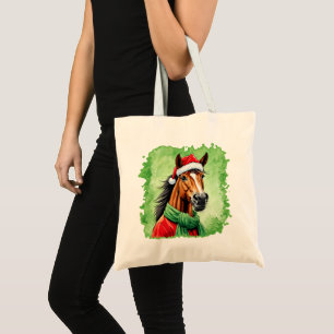 Funny Animal Christmas Favourites - Horse 6 Tote Bag