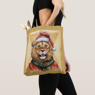 Funny Animal Christmas Favourites - Lion 1 Tote Bag