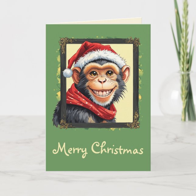 Funny Animal Christmas Favourites - Monkey 2 Card (Front)