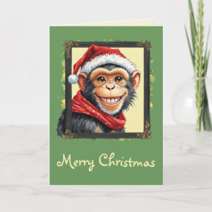 Funny Animal Christmas Favourites - Monkey 2 Card