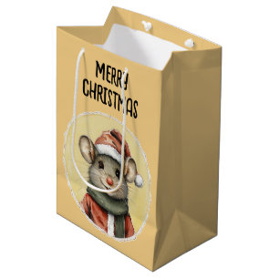 Funny Animal Christmas Favourites - Mouse 1 Medium Gift Bag
