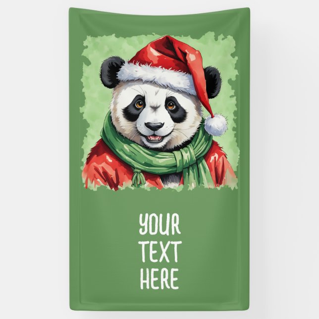 Funny Animal Christmas Favourites - Panda 1 Banner (Vertical)