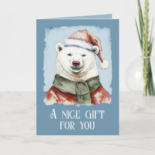 Funny Animal Christmas Favourites - Polar Bear 1 Card