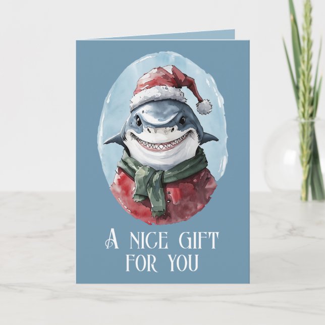 Funny Animal Christmas Favourites - Shark 1 Card (Front)