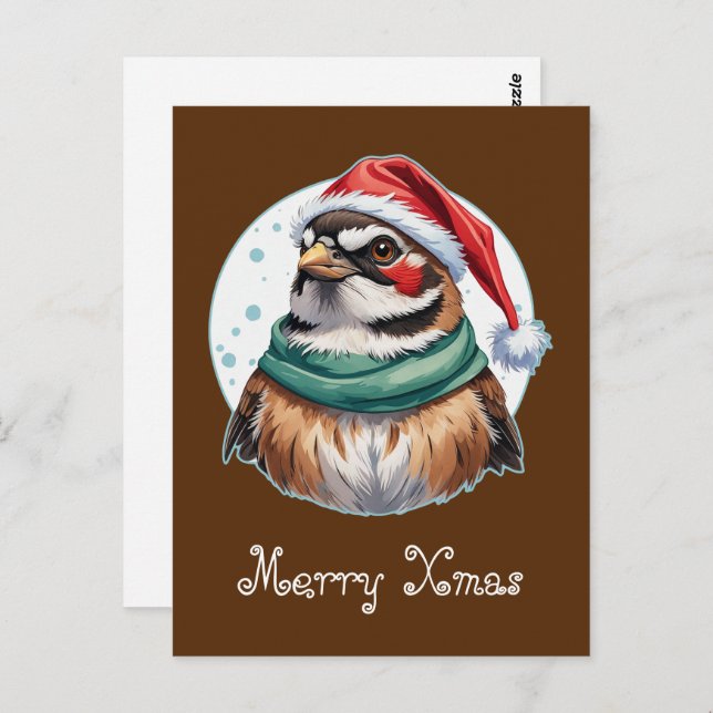 Funny Animal Christmas Favourites - Sparrow 1 Postcard (Front/Back)