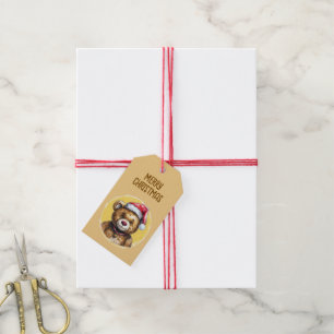 Funny Animal Christmas Favourites - Teddy Bear 1 Gift Tags