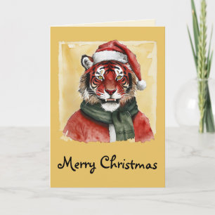 Funny Animal Christmas Favourites - Tiger 1 Card