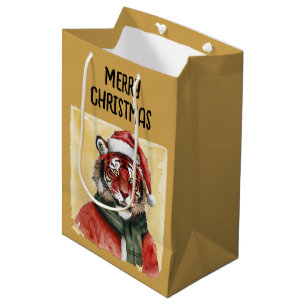 Funny Animal Christmas Favourites - Tiger 1 Medium Gift Bag
