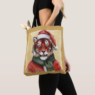 Funny Animal Christmas Favourites - Tiger 1 Tote Bag