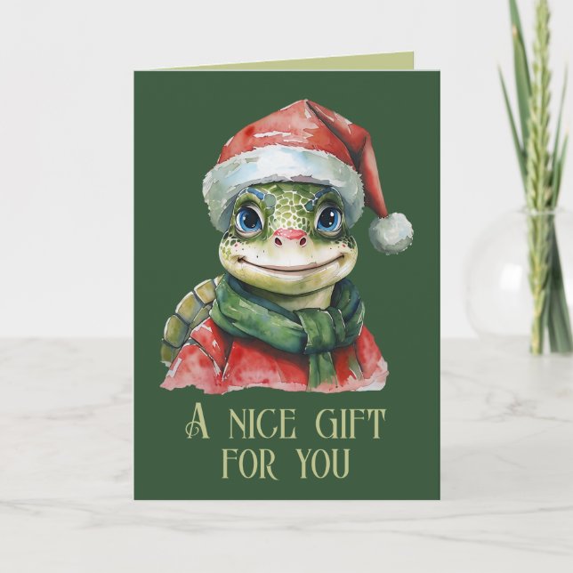 Funny Animal Christmas Favourites - Turtle 2 Card (Front)