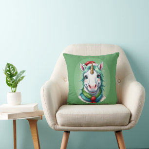 Funny Animal Christmas Favourites - Unicorn 1 Cushion