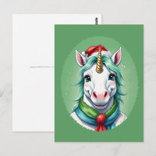 Funny Animal Christmas Favourites - Unicorn 1 Postcard